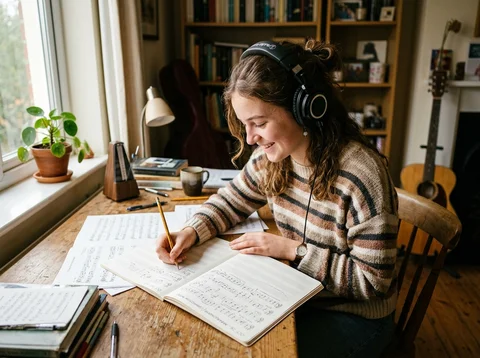 Estudiante en academia de música